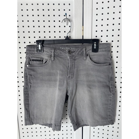Calvin Klein Pants - Women's 8 Calvin Klein Gray‎ Denim Jean City Shorts Bermuda Cotton Stretch
